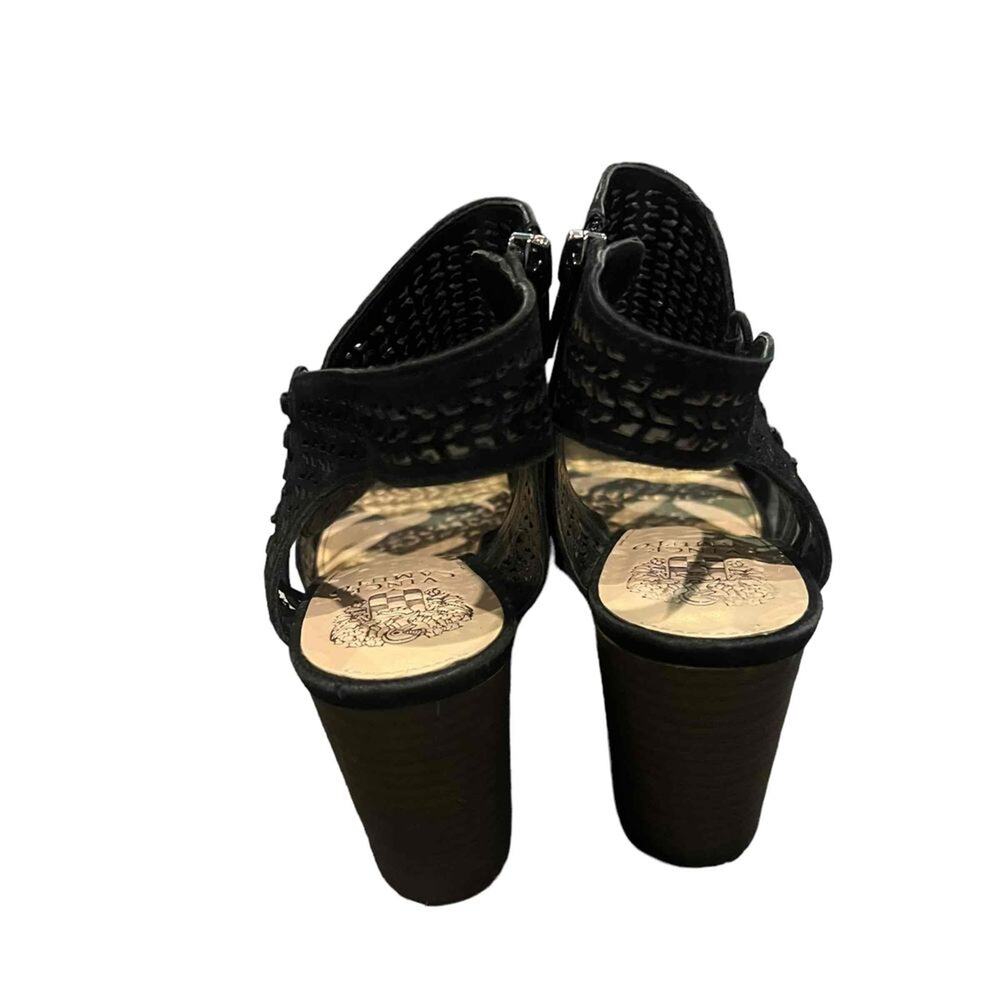 Vince Camuto Womens Slingback Block Heel Sandals Black Laser Cut Size 9M - Picture 5 of 9